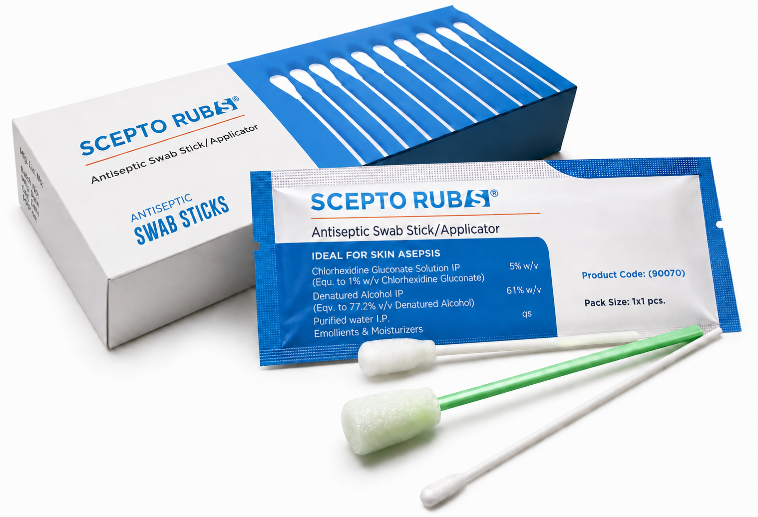 SCEPTO RUB S SWAB STICKS (SKIN ASEPSIS)